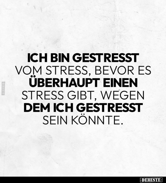 Ich bin gestresst vom Stress, bevor es überhaupt.. - Lustige Bilder | DEBESTE.de