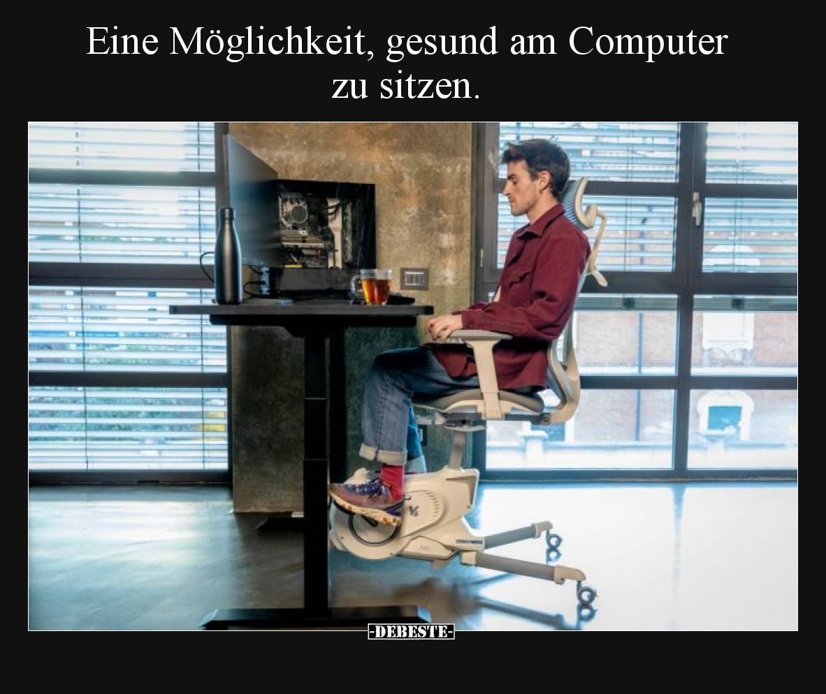 Eine Möglichkeit, gesund am Computer zu sitzen.