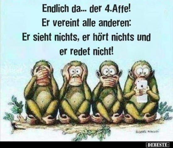 Endlich da... der 4.Affe!.. - Lustige Bilder | DEBESTE.de