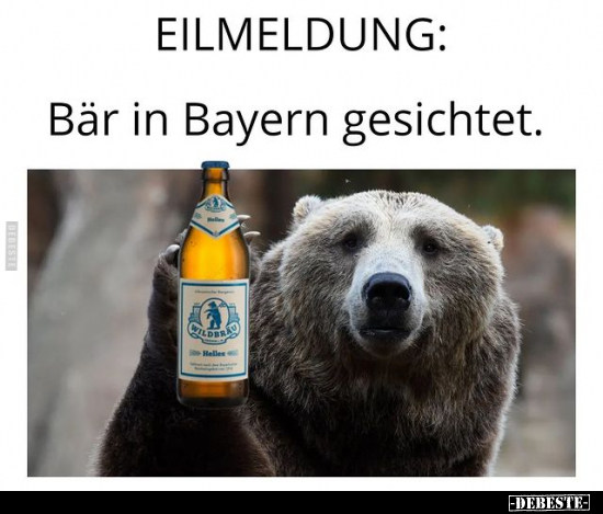 Eilmeldung: Bär in Bayern gesichtet... - Lustige Bilder | DEBESTE.de