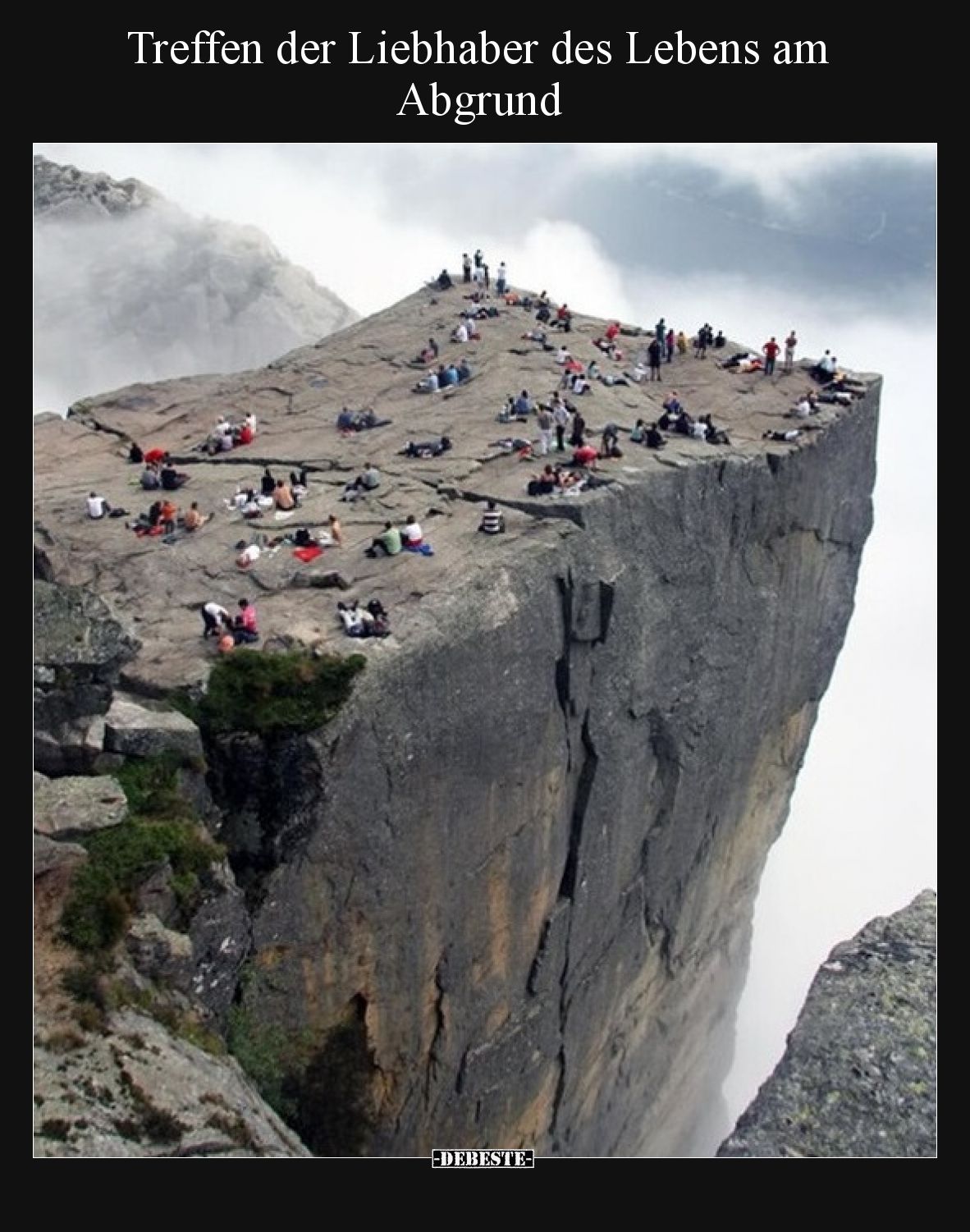 Treffen der Liebhaber des Lebens am Abgrund
