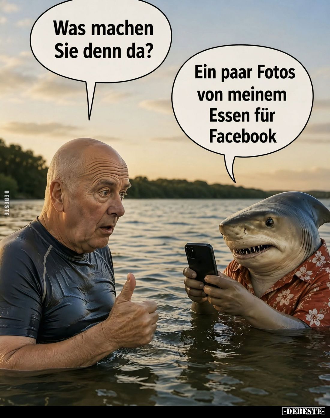 Was machen Sie denn da? -
Ein paar Fotos von meinem Essen für Facebook.