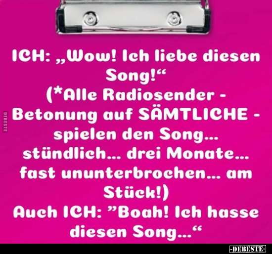 ICH: "Wow! Ich liebe diesen Song!".. - Lustige Bilder | DEBESTE.de