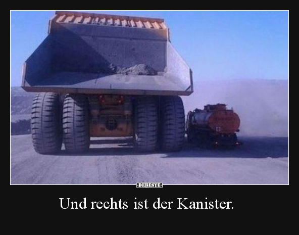 Und rechts ist der Kanister...