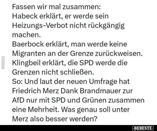 Fassen wir mal zusammen..