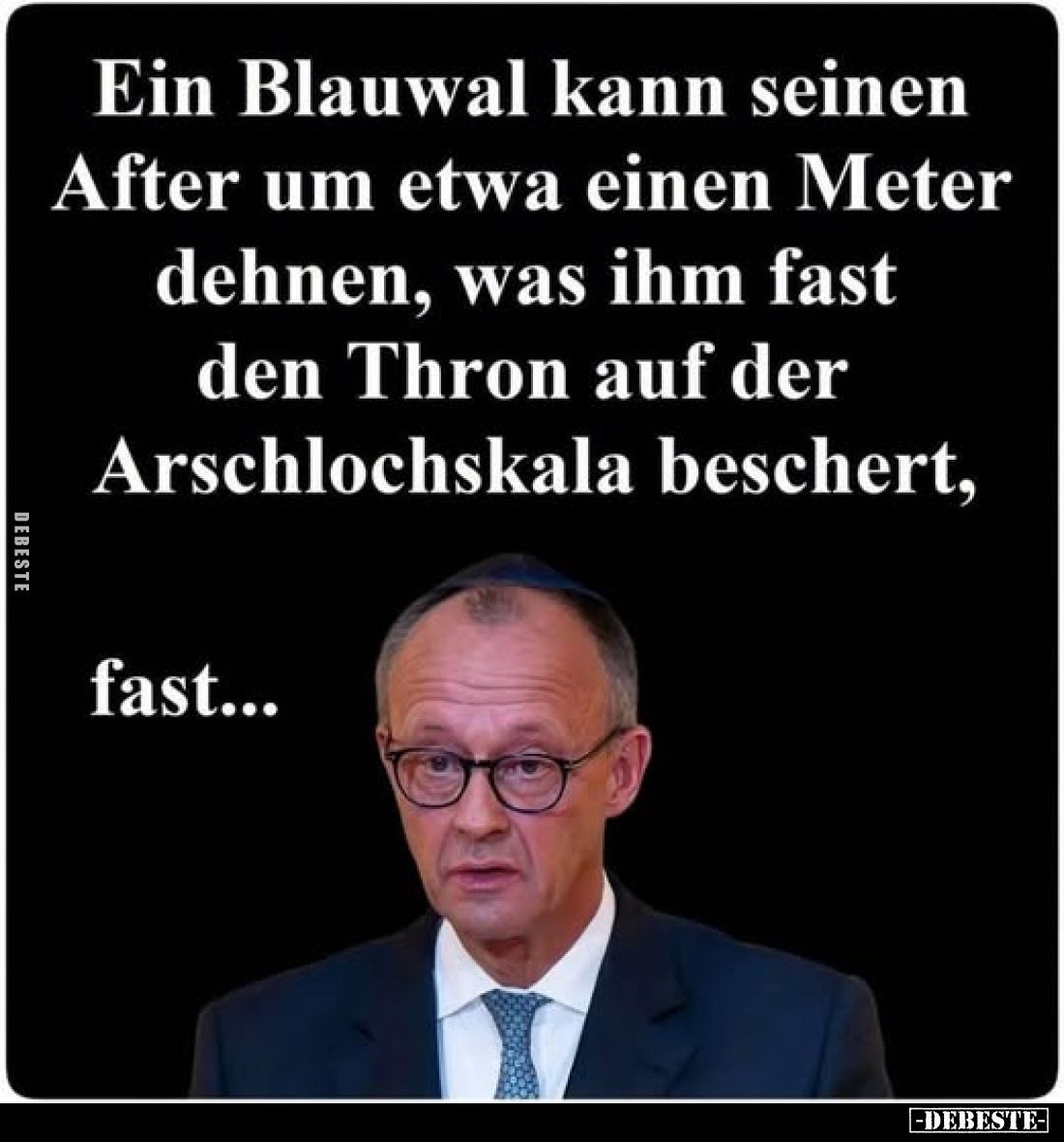 Ein Blauwal kann seinen After um etwa einen Meter dehnen, was ihm fast den Thron auf der Arschlochskala beschert, fast...