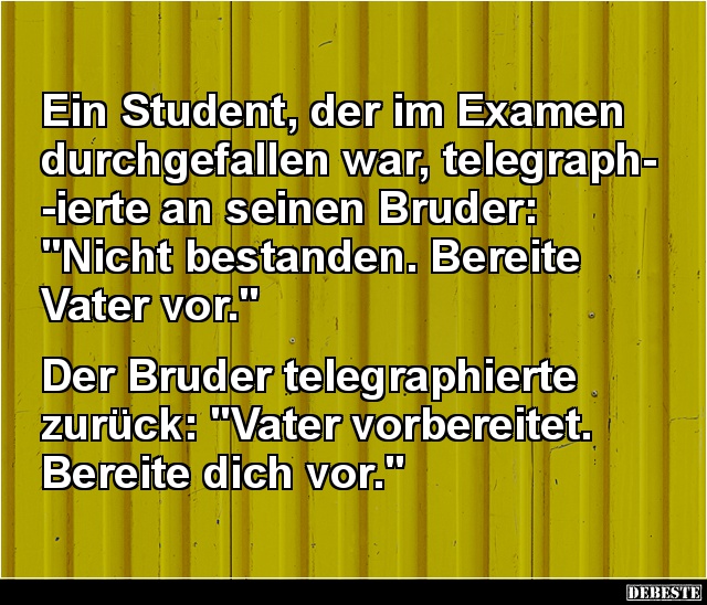 Ein Student, der im Examen durchgefallen war.. - Lustige Bilder | DEBESTE.de