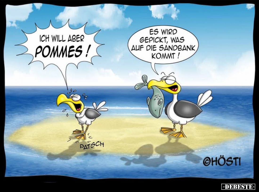 Ich will aber Pommes! Es wird gepickt, was auf die Sandbank, kommt!.. - Lustige Bilder | DEBESTE.de