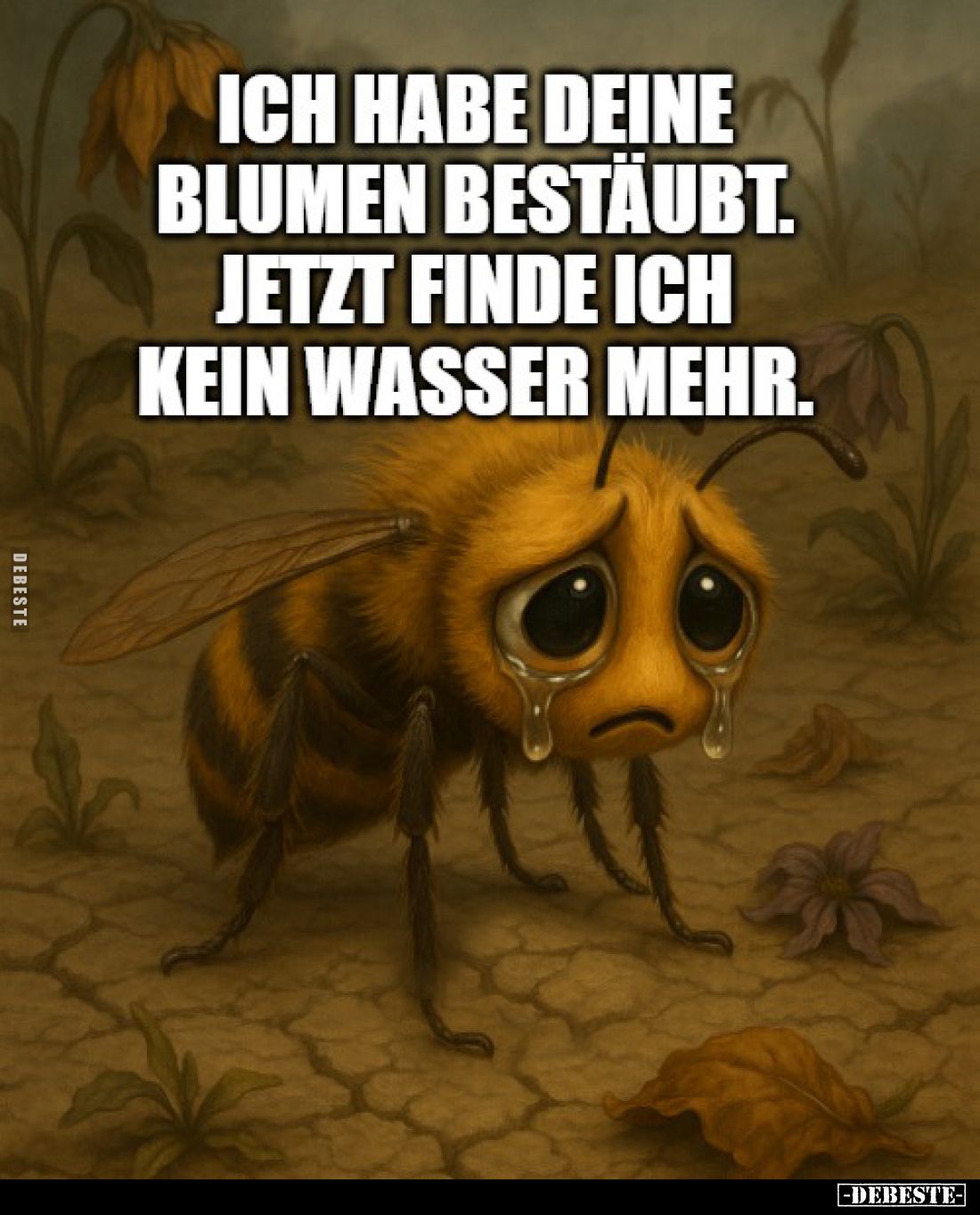 Ich habe deine Blumen bestäubt. jetzt finde ich kein Wasser mehr.