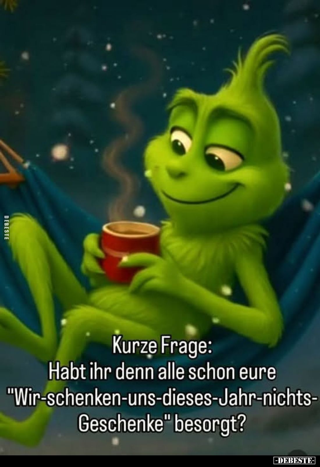 Kurze Frage: Habt ihr denn alle schon eure "Wir-schenken-uns-dieses-Jahr-nichts-Geschenke" besorgt?