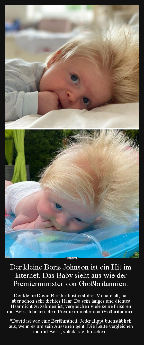 Der kleine Boris Johnson ist ein Hit im Internet. Das Baby.. - Lustige Bilder | DEBESTE.de