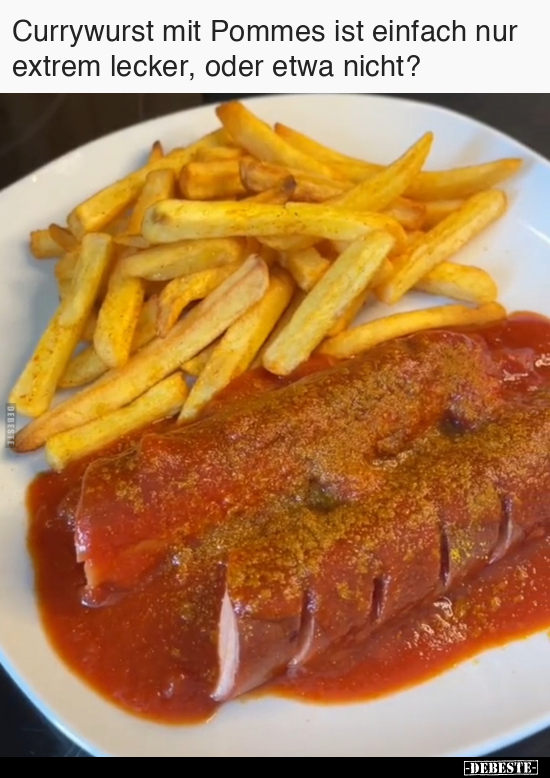 Currywurst, Pommes, Extrem, Lecker