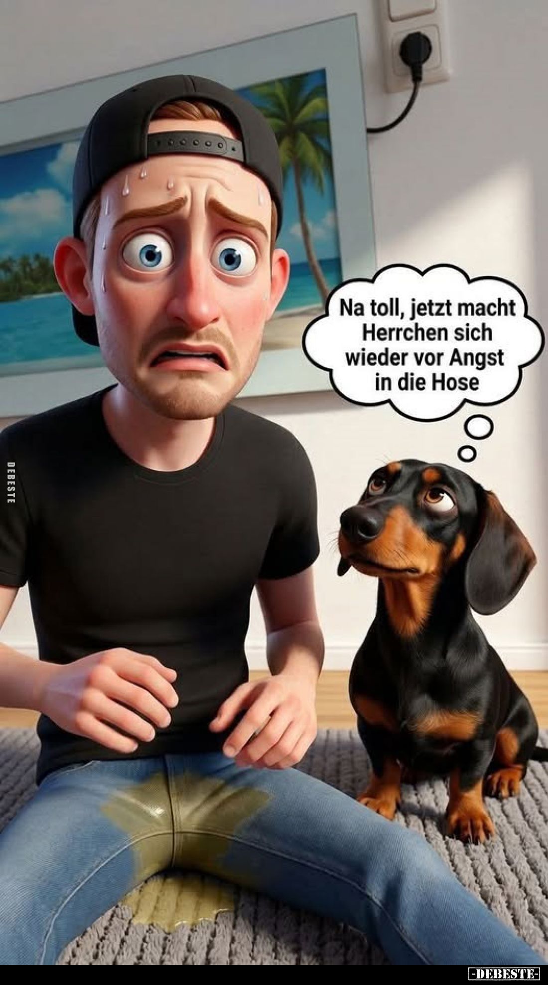 Na toll, jetzt macht Herrchen sich wieder vor Angst in die Hose.. - Lustige Bilder | DEBESTE.de