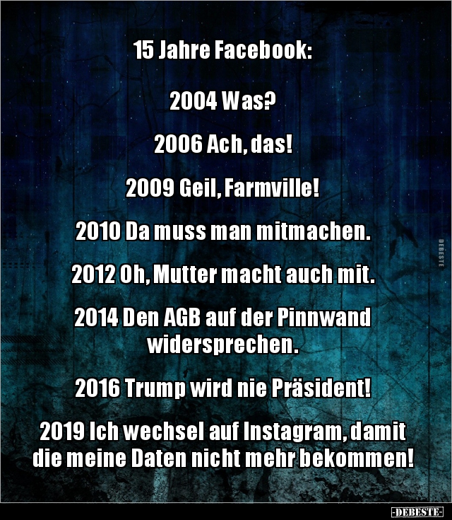 15 Jahre Facebook: 2004 Was?2006 Ach, das!2009.. - Lustige Bilder | DEBESTE.de
