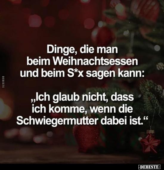 Dinge, die man beim Weihnachtsessen und beim S*x sagen.. - Lustige Bilder | DEBESTE.de