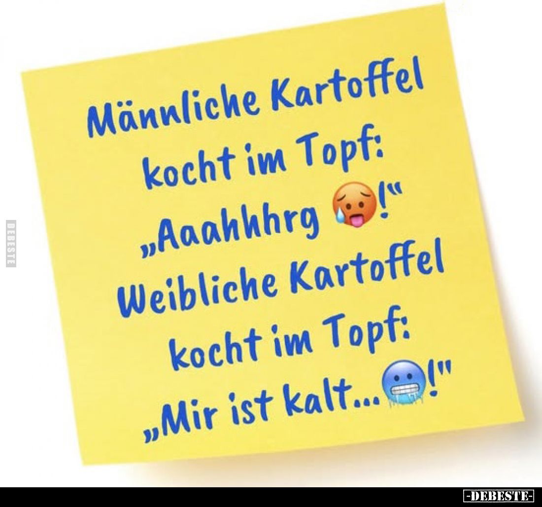 Männliche Kartoffel kocht im Topf: "Aaahhhrg!".. - Lustige Bilder | DEBESTE.de