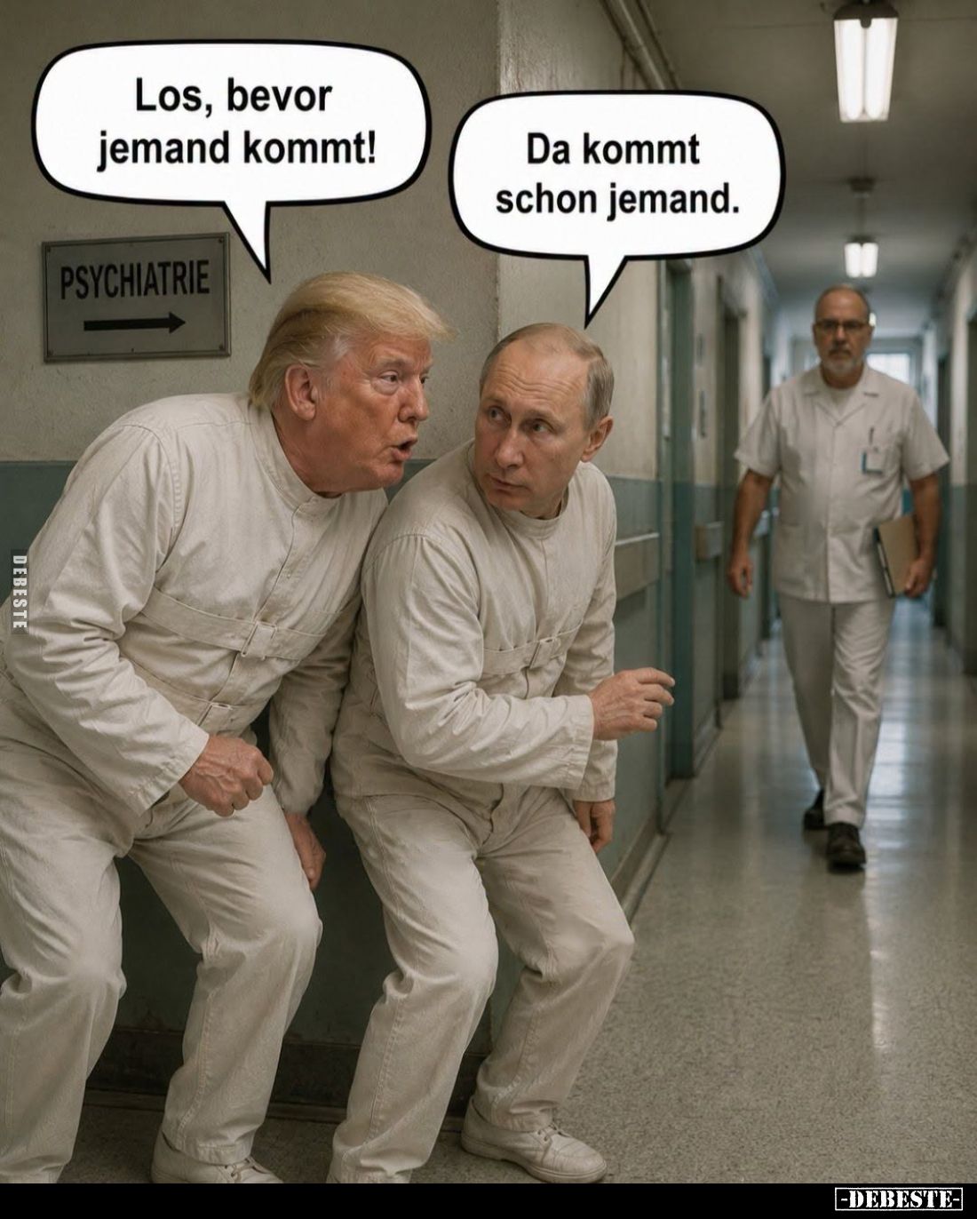 Los, bevor jemand kommt! -
Da kommt schon jemand.