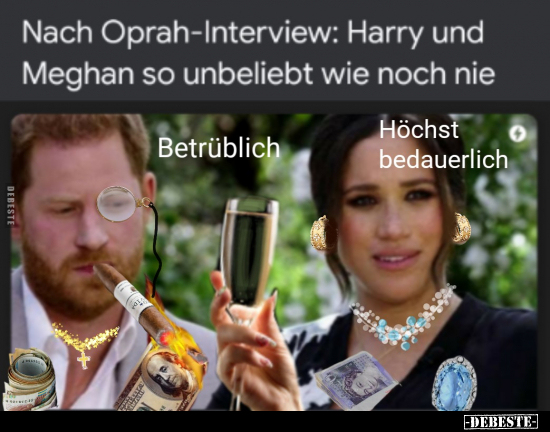 Nach Oprah-Interview: Harry und Meghan so unbeliebt wie.. - Lustige Bilder | DEBESTE.de