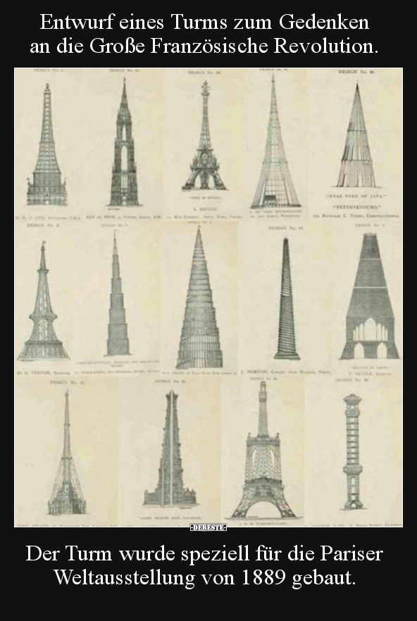 Entwurf eines Turms zum Gedenken an die Große Französische.. - Lustige Bilder | DEBESTE.de