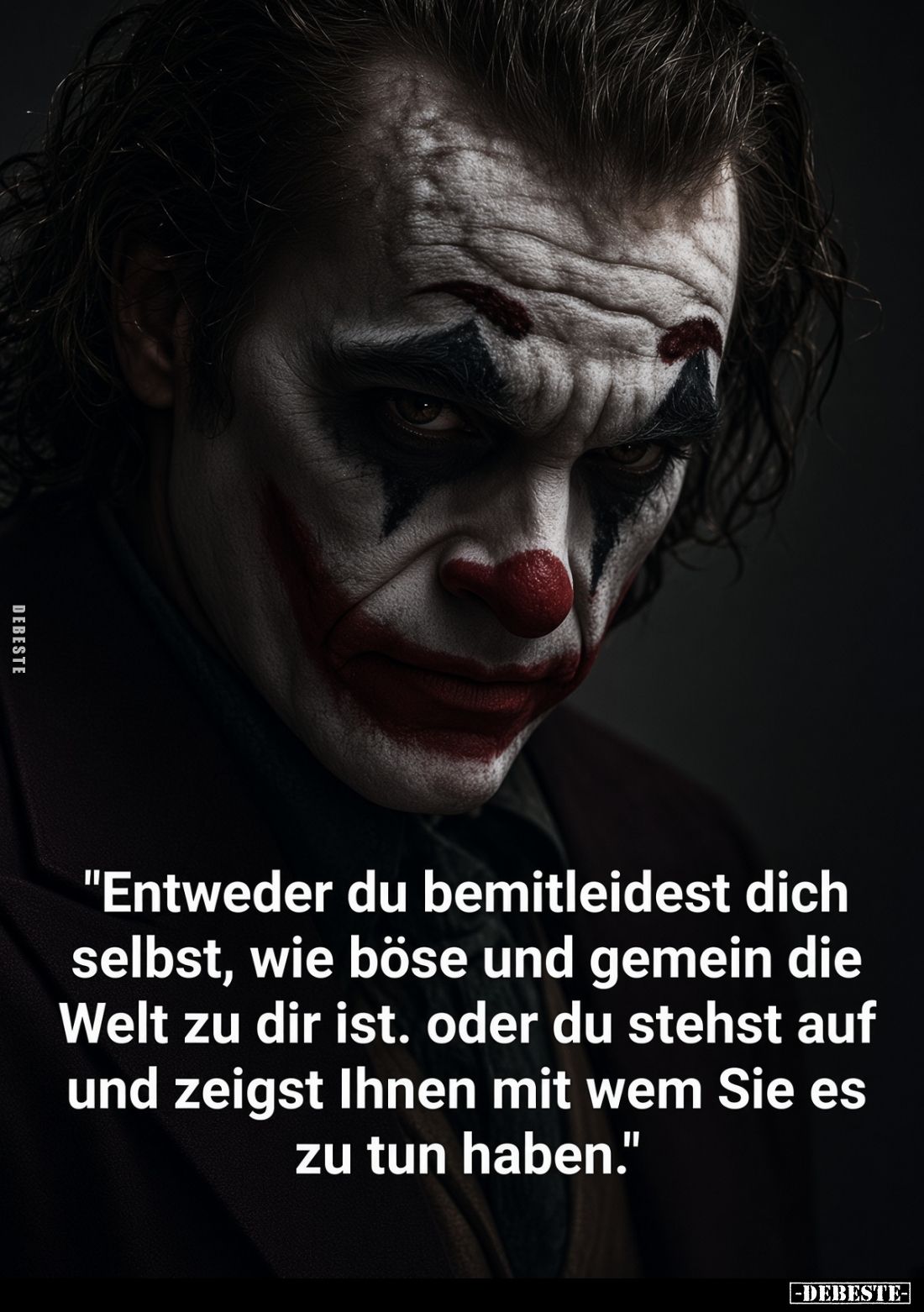 "Entweder du bemitleidest dich
selbst, wie böse und gemein die
Welt zu dir ist, oder du stehst auf
und zeigst Ihnen m...
