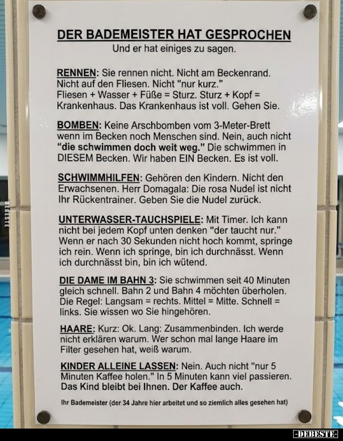 DER BADEMEISTER HAT GESPROCHEN.. - Lustige Bilder | DEBESTE.de