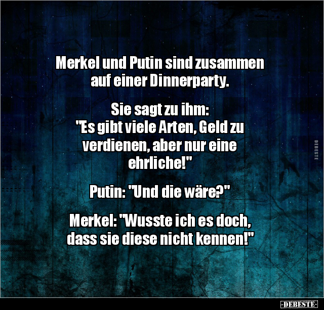 Merkel und Putin sind zusammen auf einer.. - Lustige Bilder | DEBESTE.de