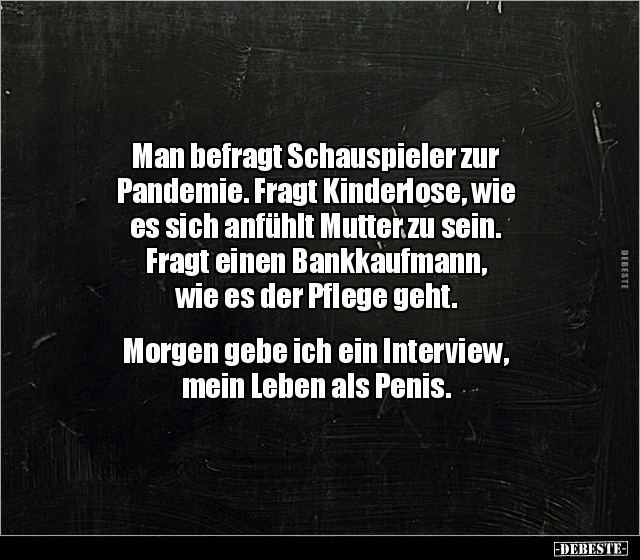 Man befragt Schauspieler zur Pandemie. Fragt Kinderlose.. - Lustige Bilder | DEBESTE.de