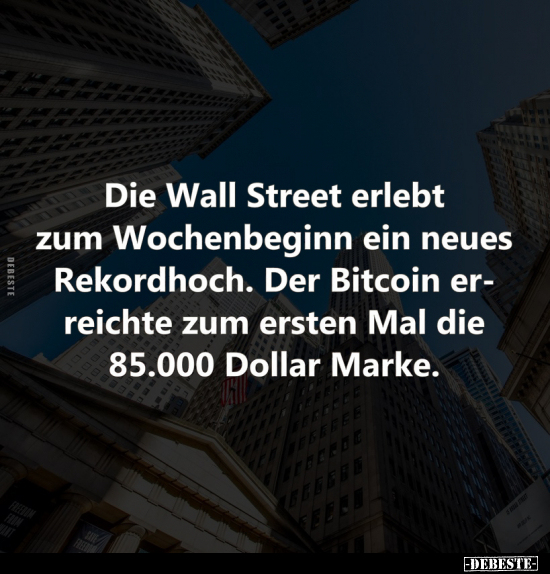 Die Wall Street erlebt zum Wochenbeginn.. - Lustige Bilder | DEBESTE.de