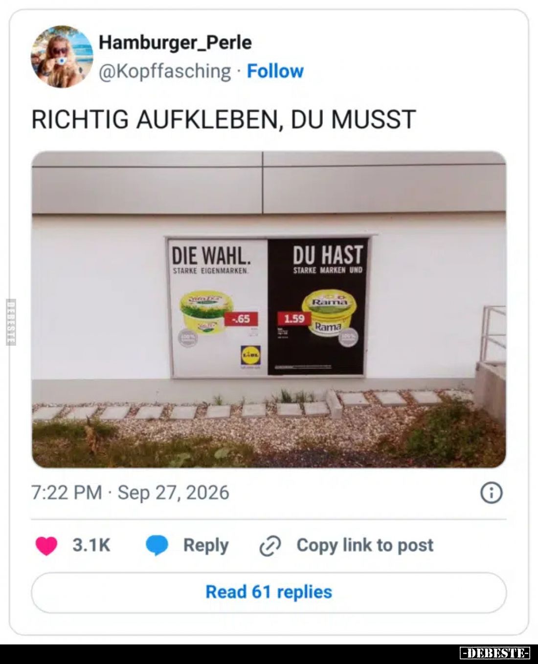 RICHTIG AUFKLEBEN, DU MUSST