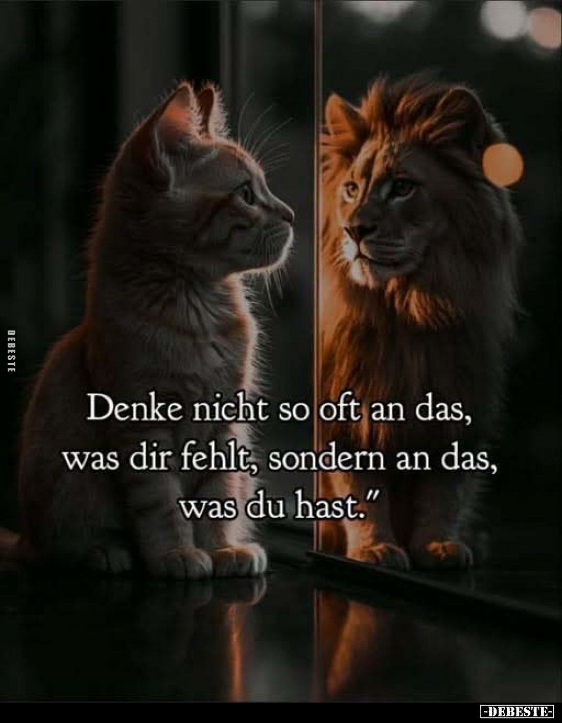 Denke nicht so oft an das, was dir fehlt, sondern an das, was du hast."