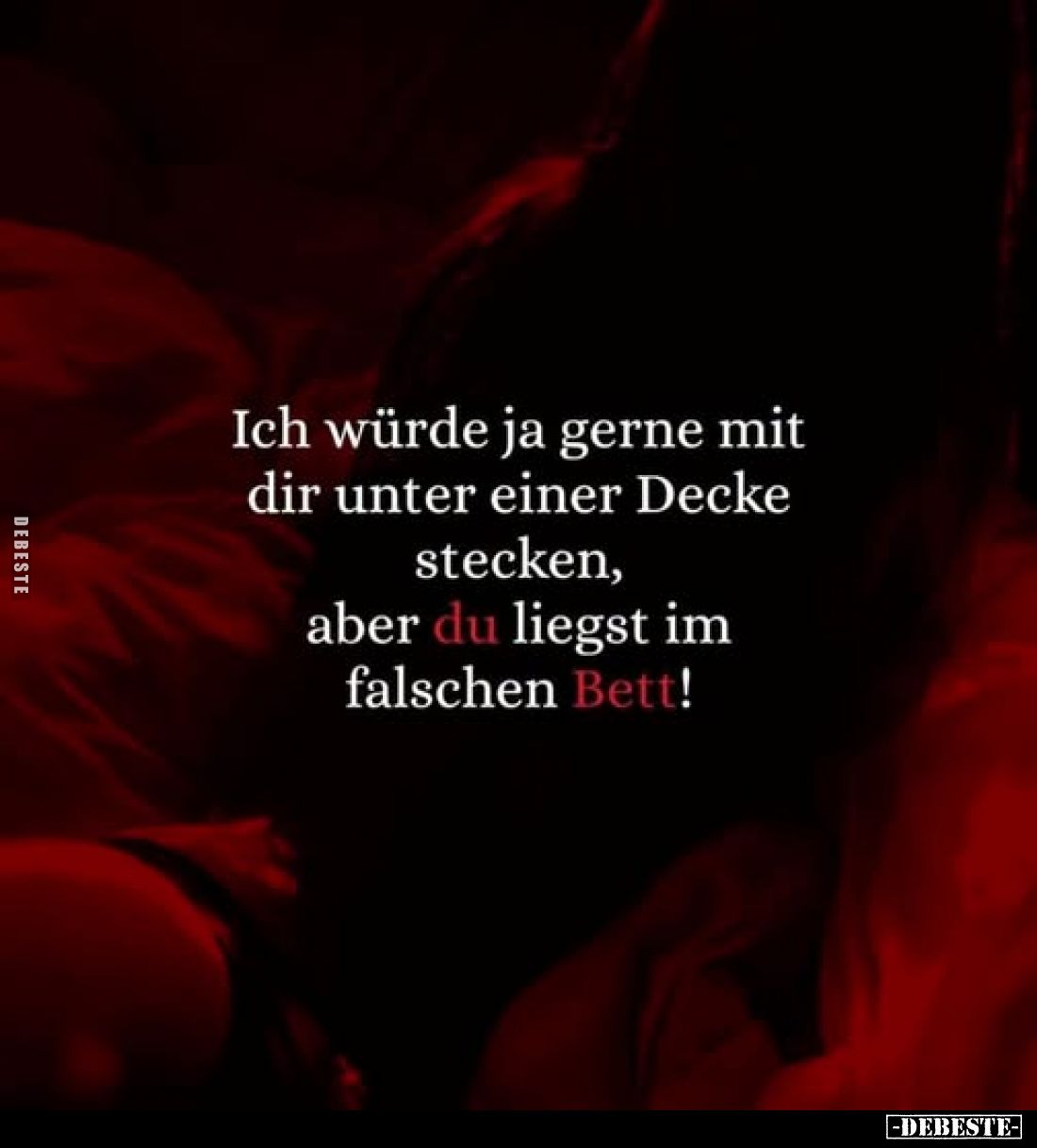 Ich würde ja gerne mit dir unter einer Decke stecken, aber du liegst im falschen Bett!