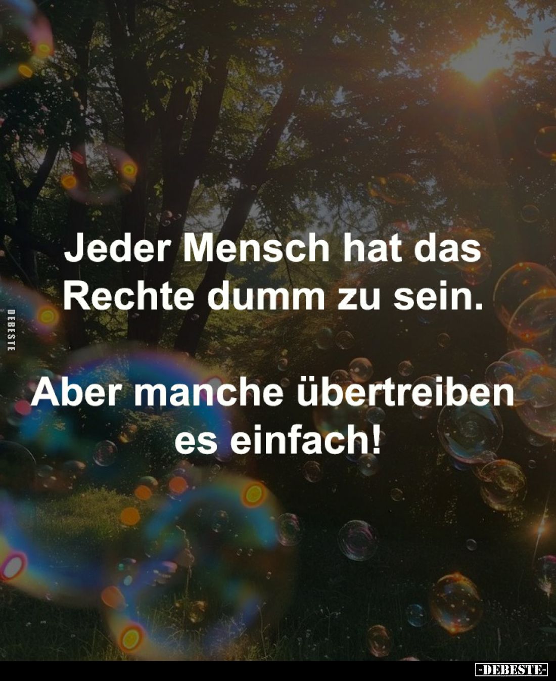 Jeder Mensch hat das 
Rechte dumm zu sein. 

Aber manche übertreiben 
es einfach!