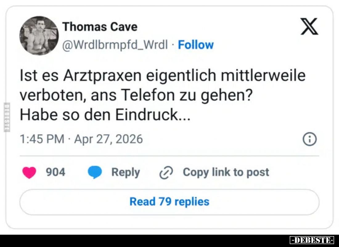 Ist es Arztpraxen eigentlich mittlerweile verboten, ans Telefon zu gehen?
Habe so den Eindruck...