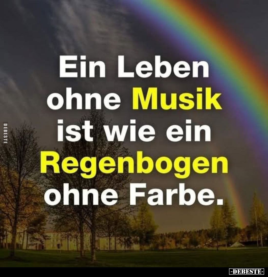 Ein Leben ohne Musik ist wie ein Regenbogen ohne Farbe.