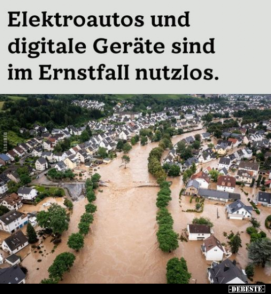 Elektroautos und digitale Geräte sind im Ernstfall.. - Lustige Bilder | DEBESTE.de