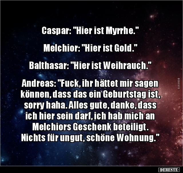 Caspar: "Hier ist Myrrhe.." - Lustige Bilder | DEBESTE.de