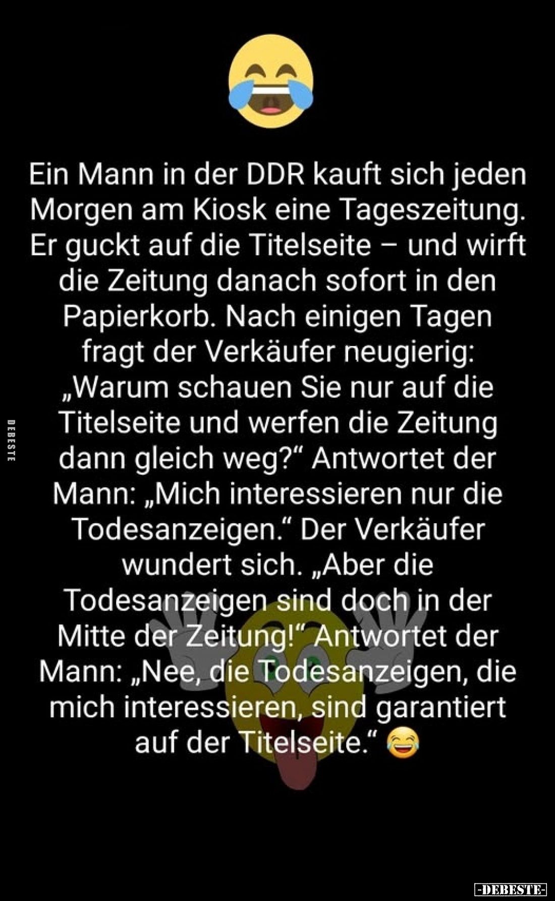Ein Mann in der DDR kauft sich jeden Morgen am Kiosk eine.. - Lustige Bilder | DEBESTE.de