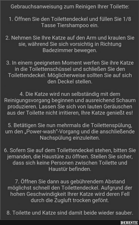 Gebrauchsanweisung zum Reninigen Ihrer Toilette.. - Lustige Bilder | DEBESTE.de