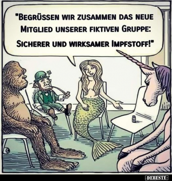 "Begrüssen wir zusammen das neue Mitglied unserer fiktiven.."