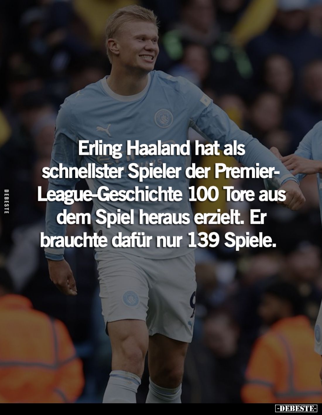 Erling Haaland hat als schnellster Spieler der Premier-League-Geschichte 100 Tore aus dem Spiel heraus erzielt. Er brauchte d...