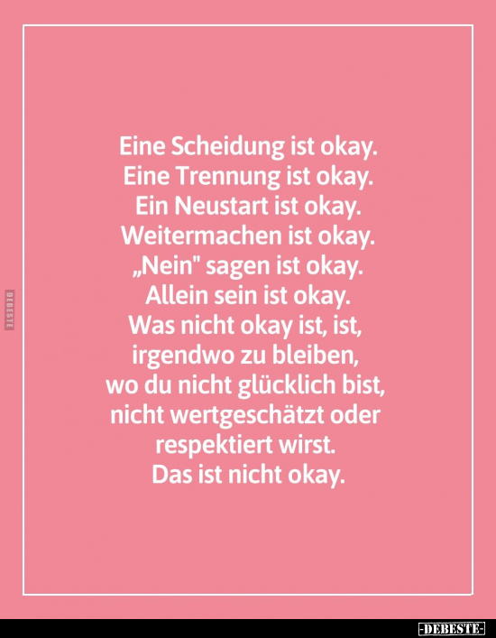 Scheidung, Okay, Trennung