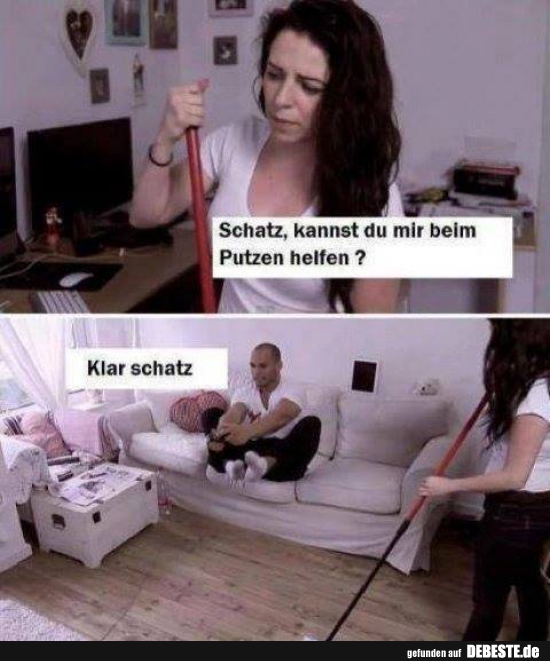 Schatz, kannst du mir beim Putzen helfen? - Lustige Bilder | DEBESTE.de
