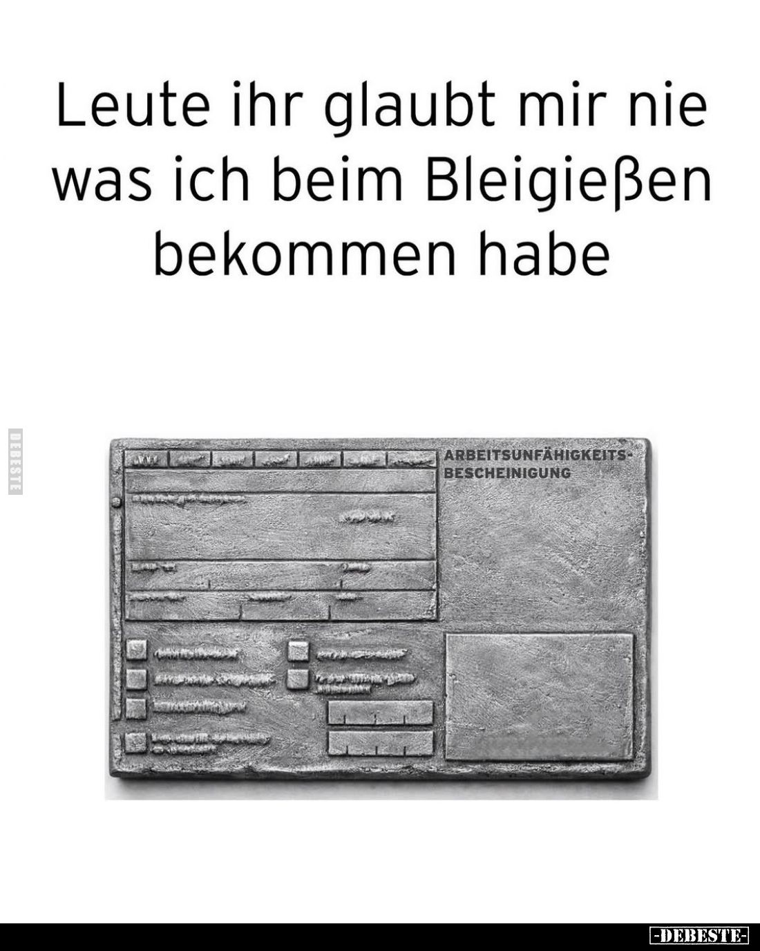 Leute ihr glaubt mir nie was ich beim Bleigießen bekommen habe.