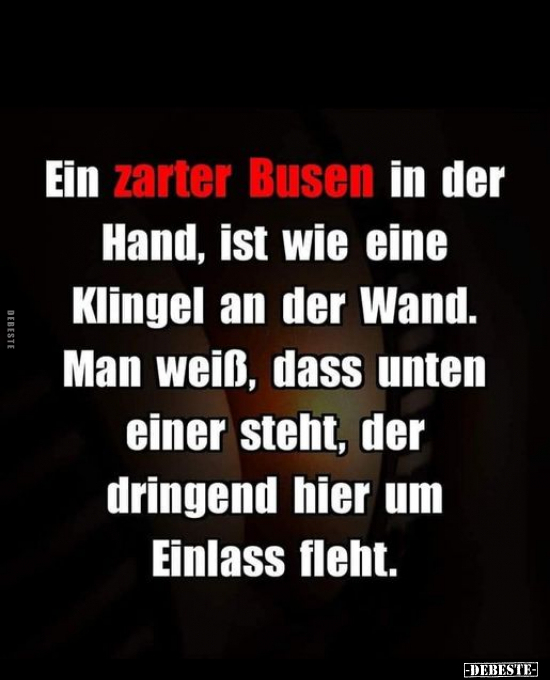 Ein zarter Busen in der Hand, ist wie eine Klingel an der.. - Lustige Bilder | DEBESTE.de