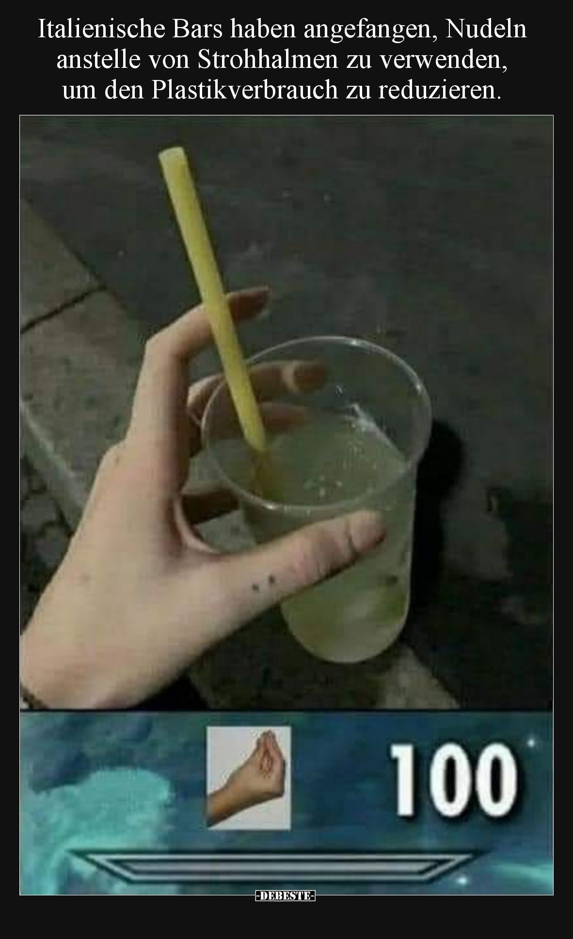 Italienische Bars haben angefangen, Nudeln anstelle von Strohhalmen zu verwenden, um den Plastikverbrauch zu reduzieren.