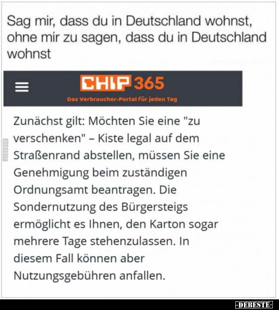 Sag mir, dass du in Deutschland wohnst, ohne mir zu sagen, dass du in Deutschland wohnst