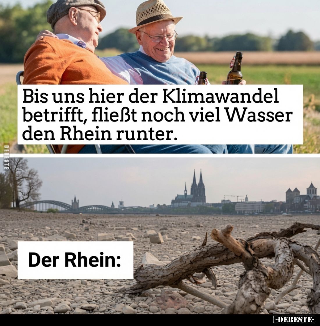 Bis uns hier der Klimawandel betrifft, fließt noch viel Wasser den Rhein runter.
Der Rhein: