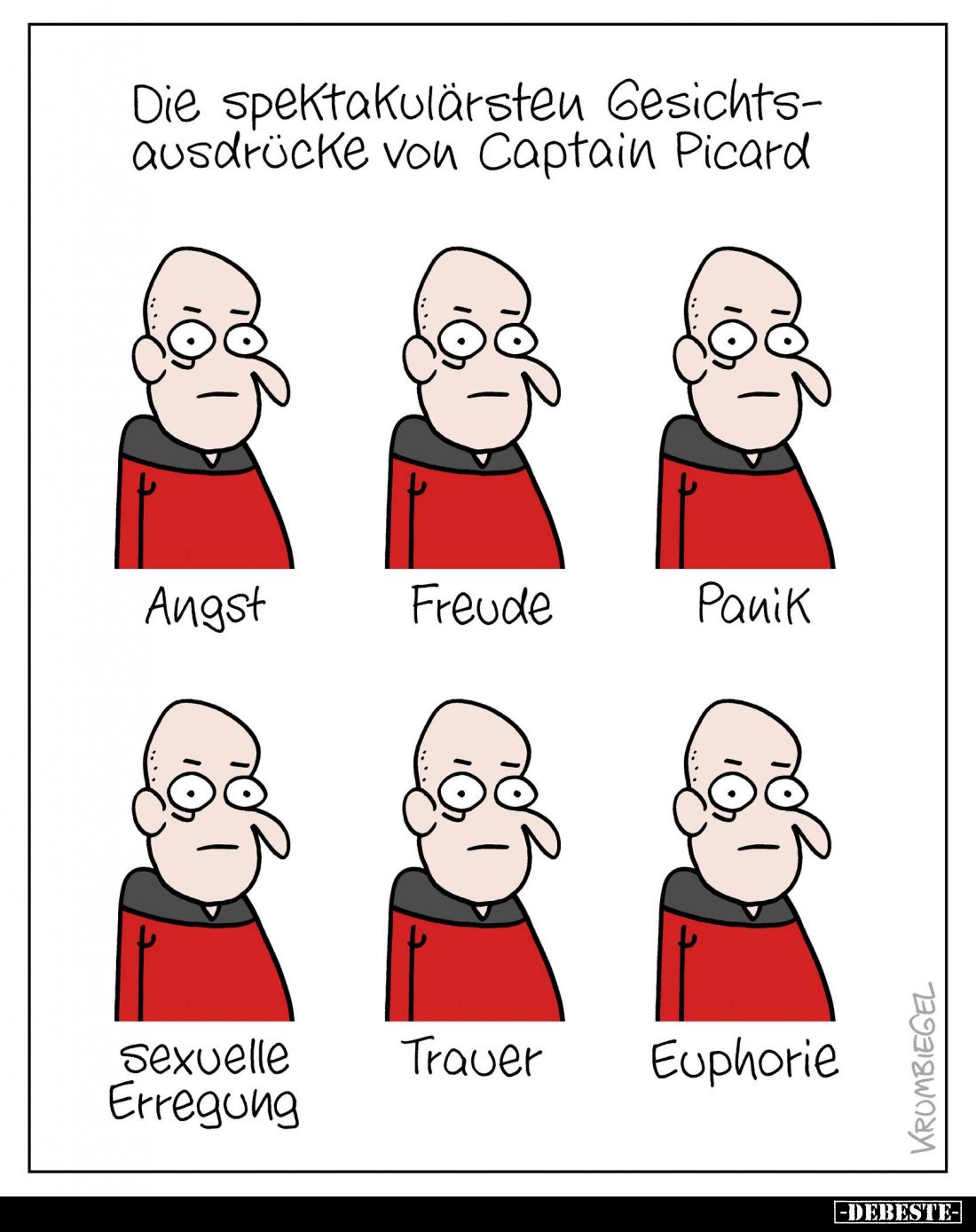Die spektakulärsten Gesichtsausdrücke von Captain Picard.