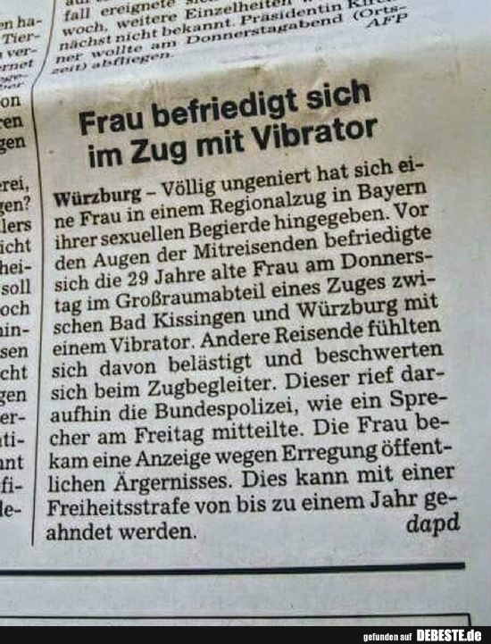 Frau befriedigt sich im Zug mit Vibrator..