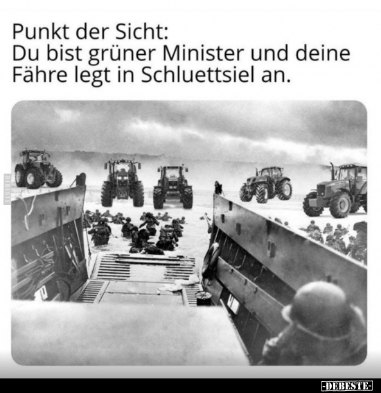 Punkt der Sicht: Du bist grüner Minister und deine Fähre.. - Lustige Bilder | DEBESTE.de
